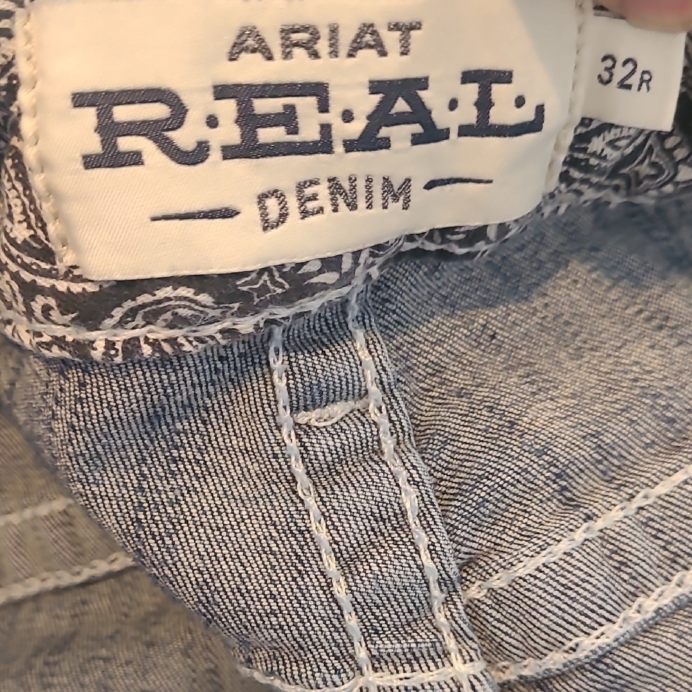 Ariat Blue Mr. Str Ivy Straight Leg Classic Jeans Suze 32R - Picture 9 of 11